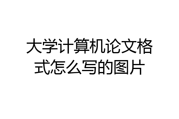 大学计算机论文格式怎么写的图片