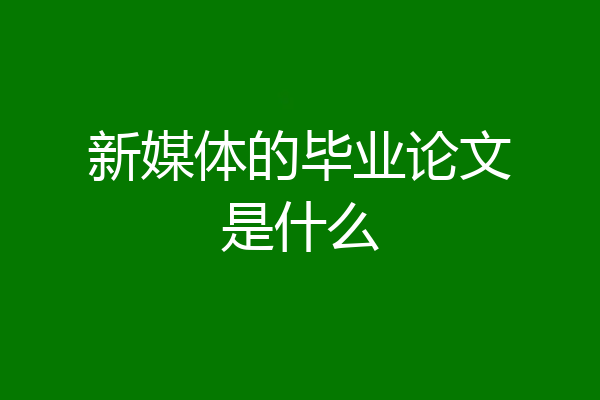新媒体的毕业论文是什么