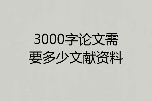 3000字论文需要多少文献资料