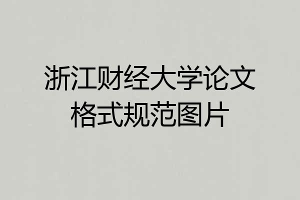 浙江财经大学论文格式规范图片