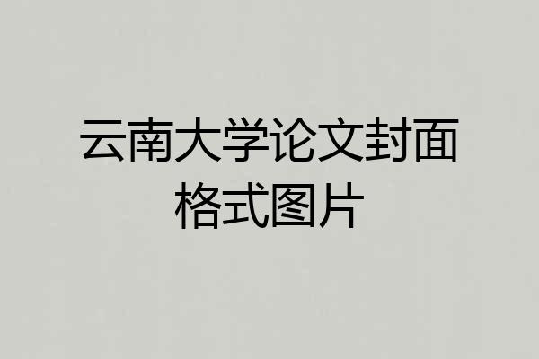 云南大学论文封面格式图片