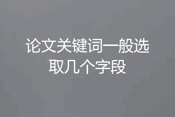 论文关键词一般选取几个字段