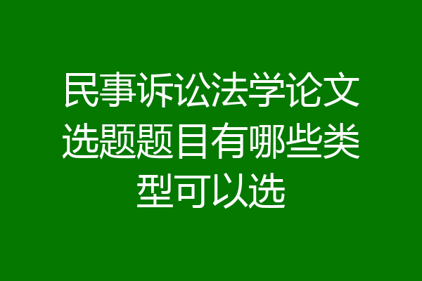 民事诉讼法学论文选题题目有哪些类型可以选
