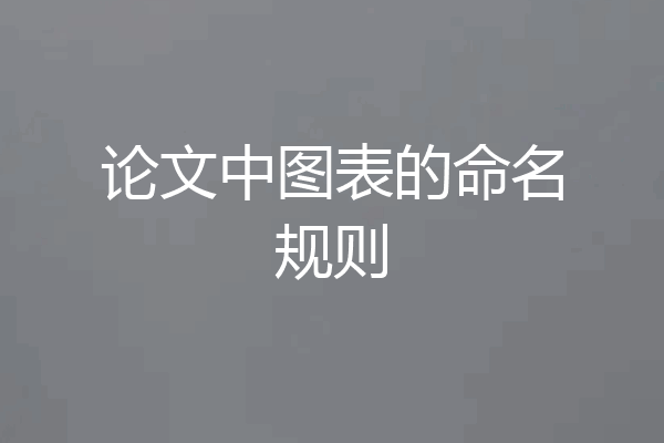 论文中图表的命名规则