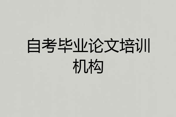 自考毕业论文培训机构
