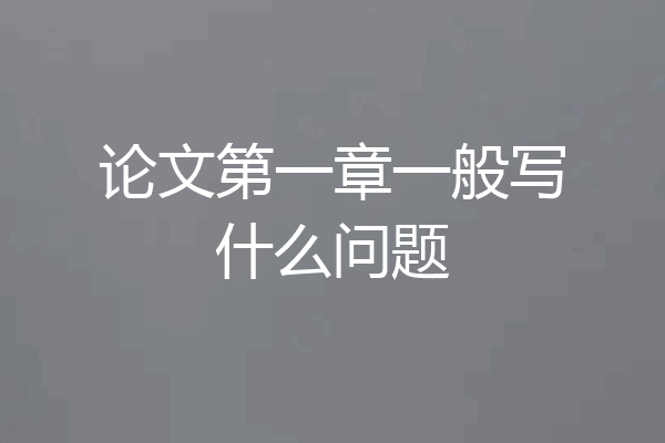 论文第一章一般写什么问题