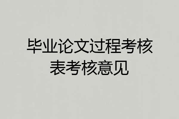 毕业论文过程考核表考核意见