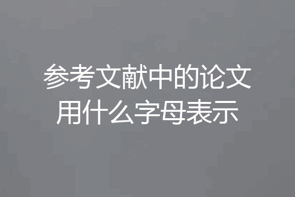 参考文献中的论文用什么字母表示