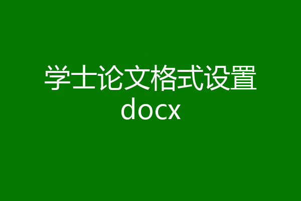 学士论文格式设置docx