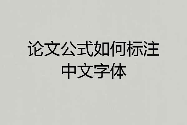 论文公式如何标注中文字体