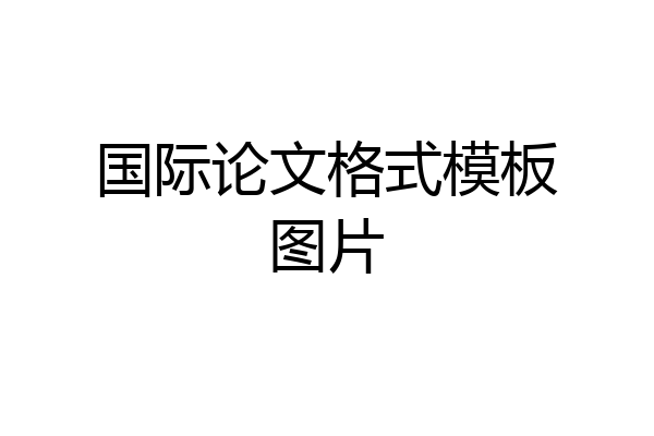 国际论文格式模板图片