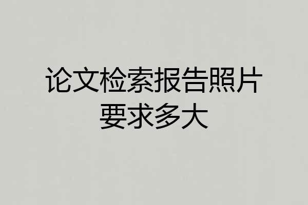 论文检索报告照片要求多大