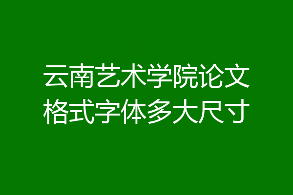 云南艺术学院论文格式字体多大尺寸
