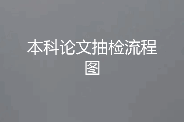 本科论文抽检流程图