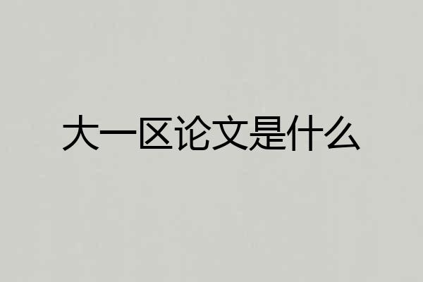 大一区论文是什么