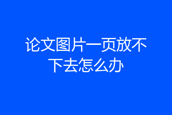 论文图片一页放不下去怎么办