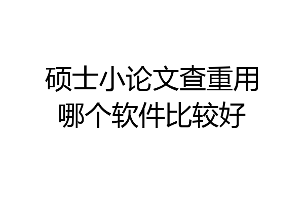 硕士小论文查重用哪个软件比较好