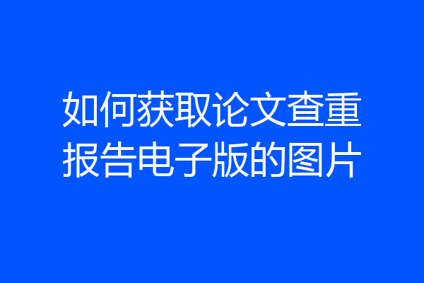 如何获取论文查重报告电子版的图片