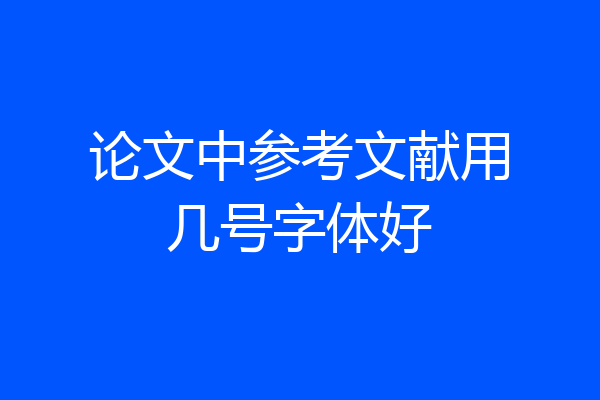 论文中参考文献用几号字体好