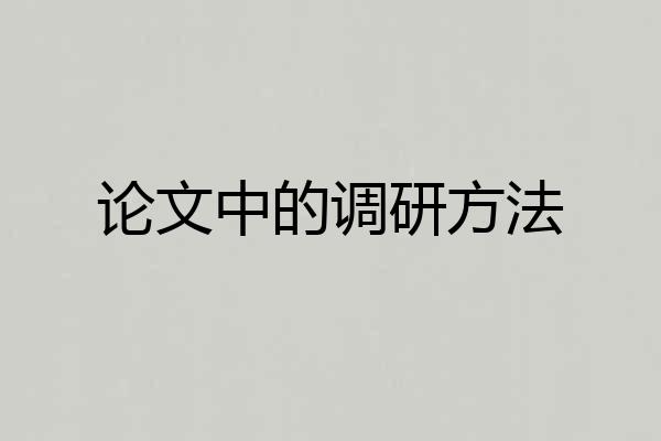 论文中的调研方法