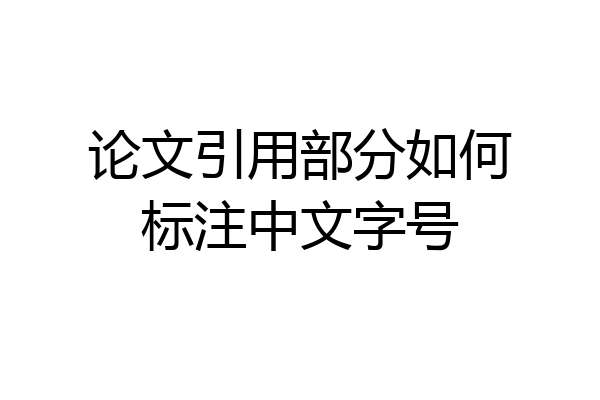 论文引用部分如何标注中文字号