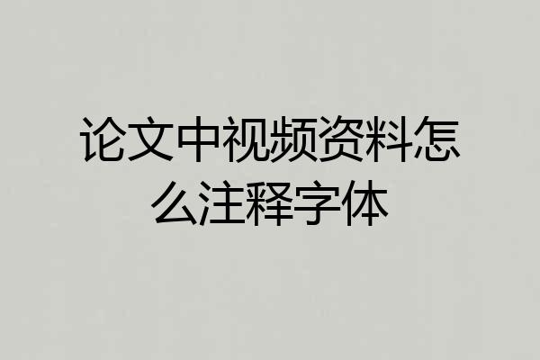 论文中视频资料怎么注释字体