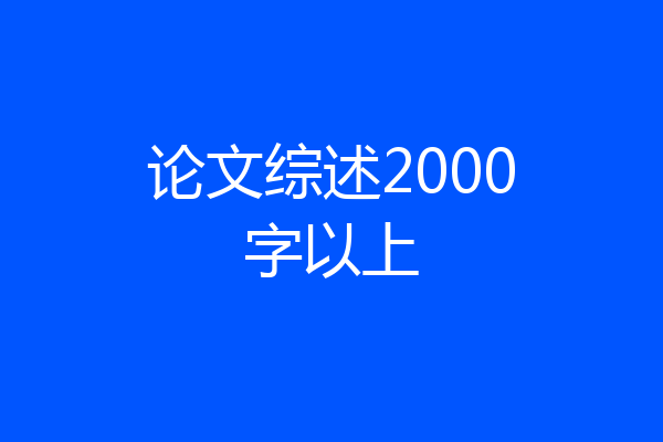 论文综述2000字以上