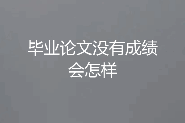 毕业论文没有成绩会怎样