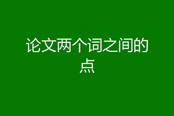 论文两个词之间的点