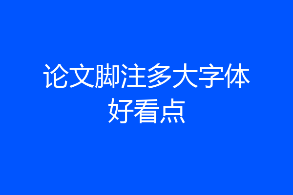 论文脚注多大字体好看点
