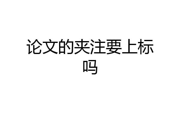 论文的夹注要上标吗