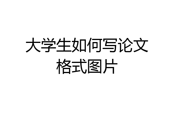 大学生如何写论文格式图片