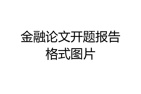 金融论文开题报告格式图片