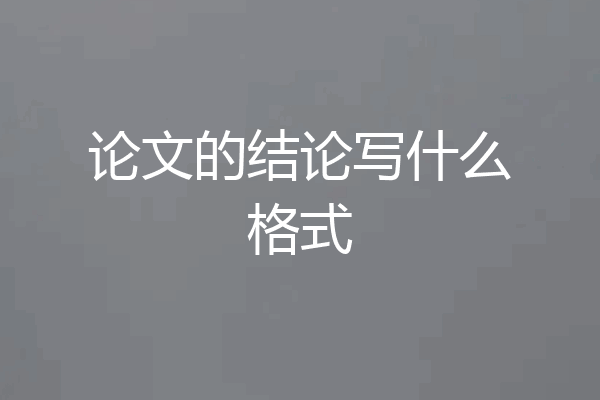 论文的结论写什么格式