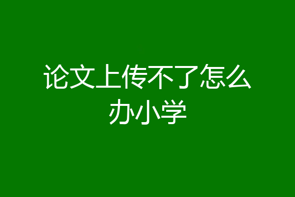 论文上传不了怎么办小学