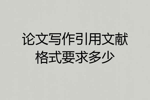 论文写作引用文献格式要求多少