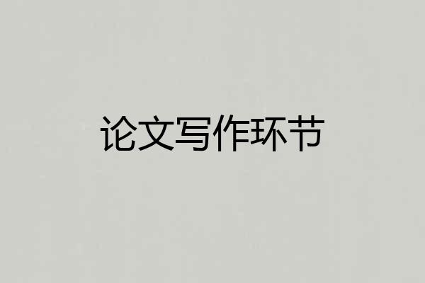 论文写作环节