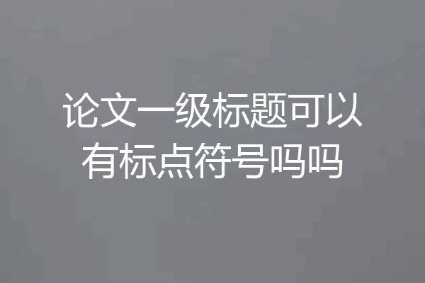 论文一级标题可以有标点符号吗吗
