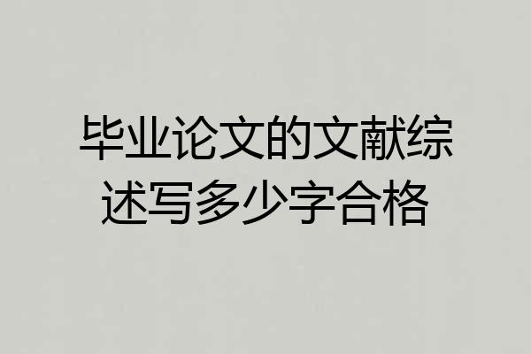 毕业论文的文献综述写多少字合格