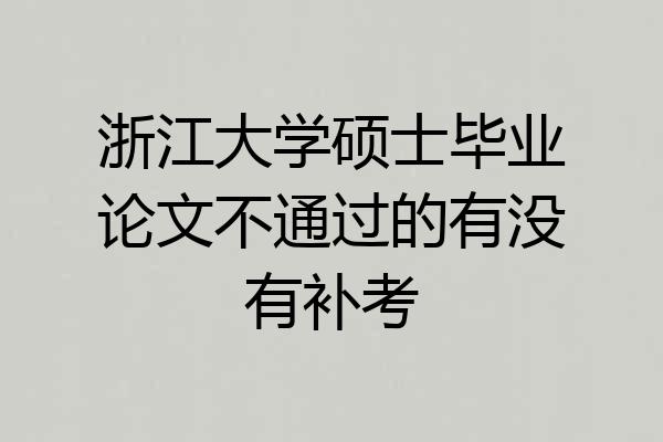 浙江大学硕士毕业论文不通过的有没有补考
