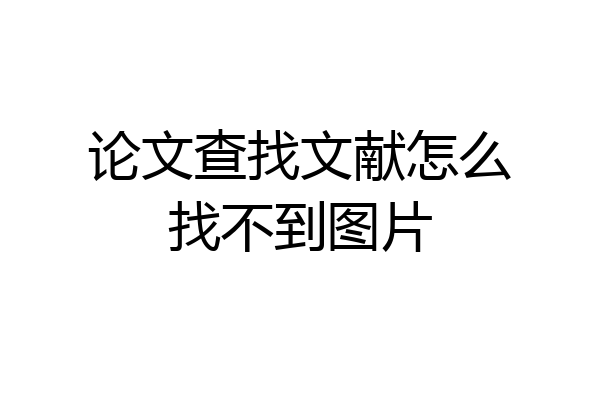 论文查找文献怎么找不到图片
