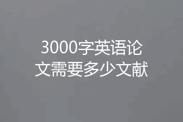 3000字英语论文需要多少文献