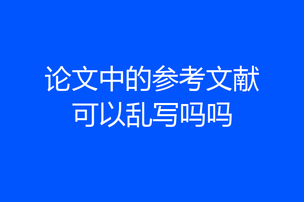 论文中的参考文献可以乱写吗吗
