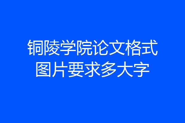 铜陵学院论文格式图片要求多大字