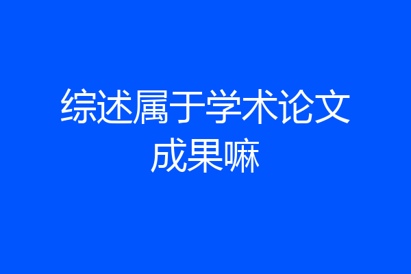 综述属于学术论文成果嘛