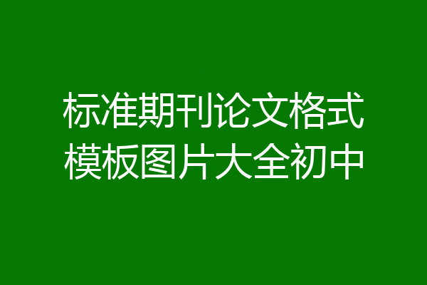 标准期刊论文格式模板图片大全初中