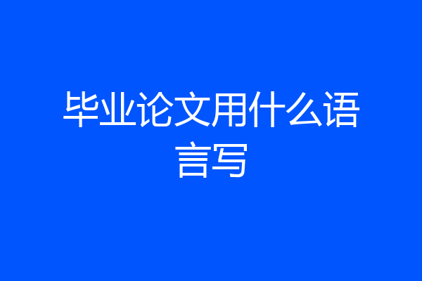 毕业论文用什么语言写