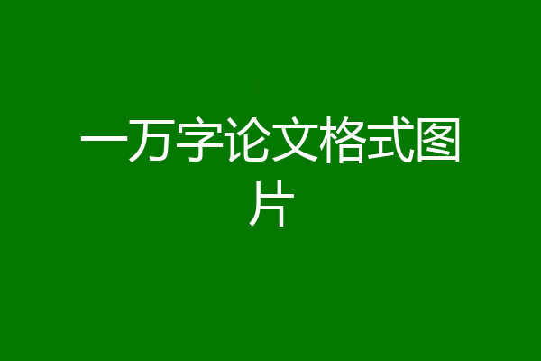 一万字论文格式图片