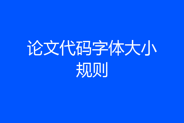 论文代码字体大小规则