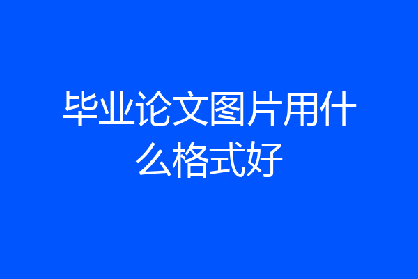 毕业论文图片用什么格式好